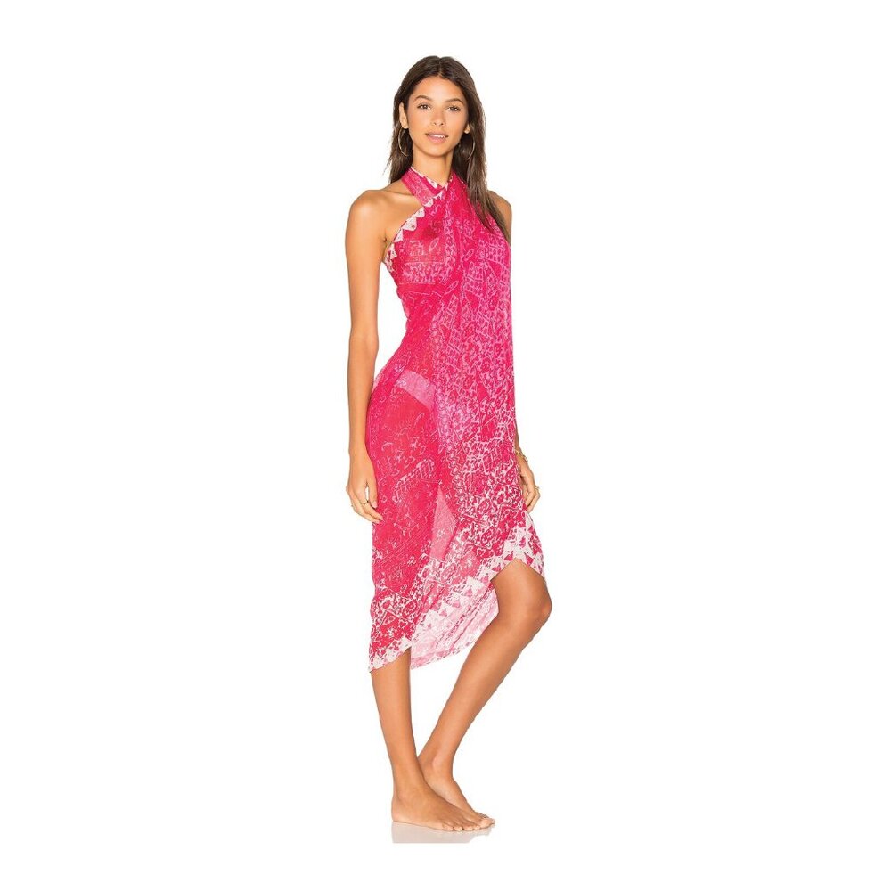 NWOT Revolve Rococo Sand 100% Silk Embroidered Sarong Swim Coverup
